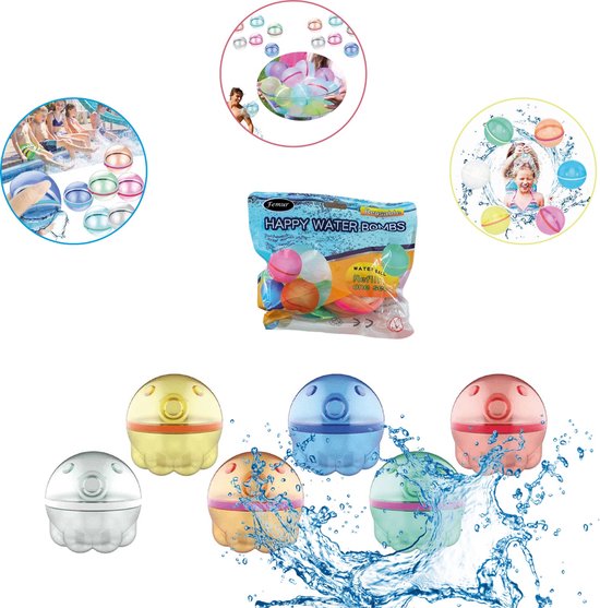 Femur - Squid - Waterballonnen - 6 STUKS - Octopus - Waterspeelgoed - Waterballon - Waterbombs - Waterspeelgoed - Duurzaam - Hervulbaar - Milieuvriendelijk - TikTok