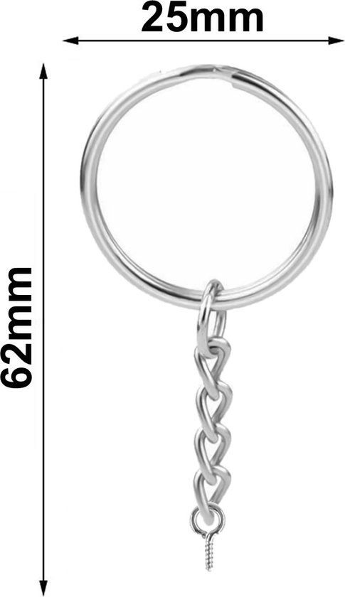 Sleutelhanger splitringen 12 mm. 25 stuks. Het goedkope kralen - fimoklei - pixelhobby
