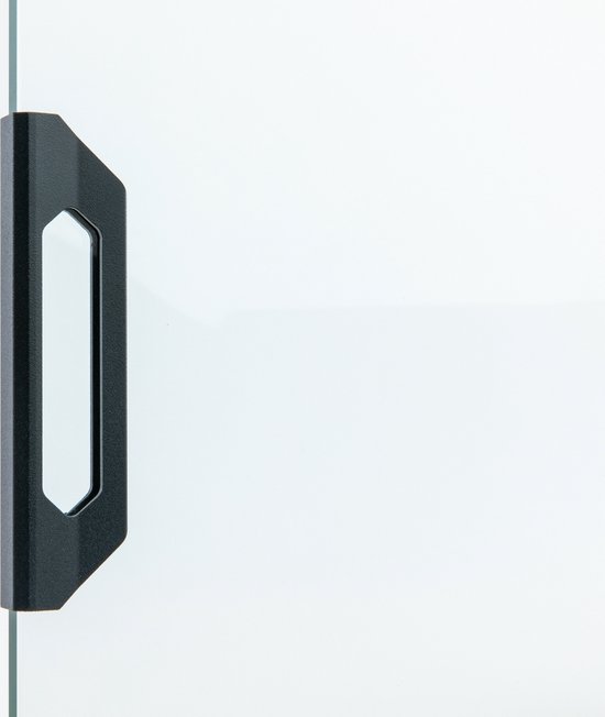 ForaVida | Deurgreep mat zwart | Aluminium handgreep voor glazen schuifdeur en glazen schuifwand | 150 × 18 × 36 mm | Geschikt voor 10 mm glasdikte