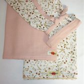 Lot de 2 draps pour lit de bébé Eyeball Millefleurs roses avec sac pour bouillotte
