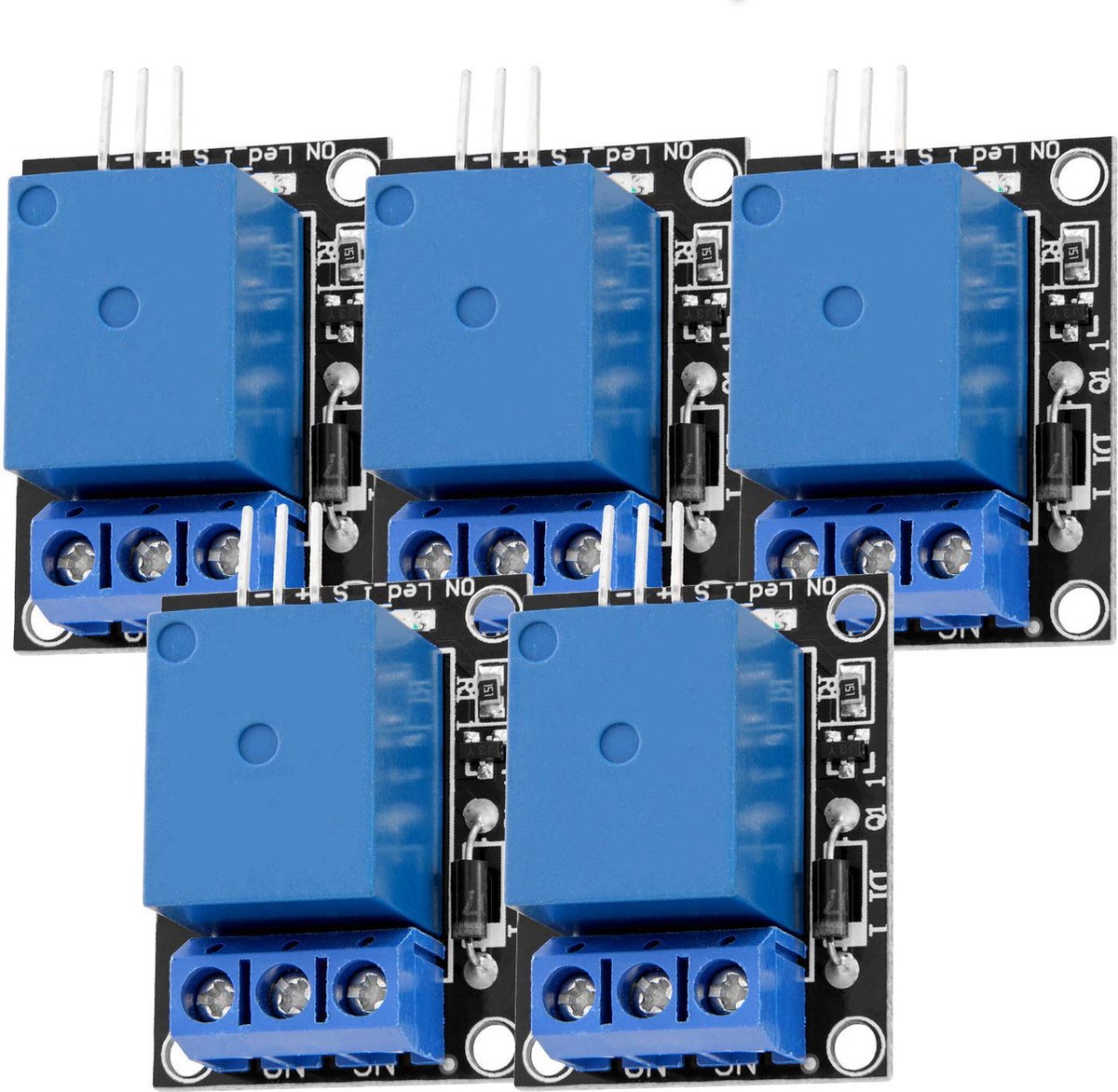 AZDelivery 5 x 1-relais 5V KY-019 Module High-Level-Trigger compatibel ...