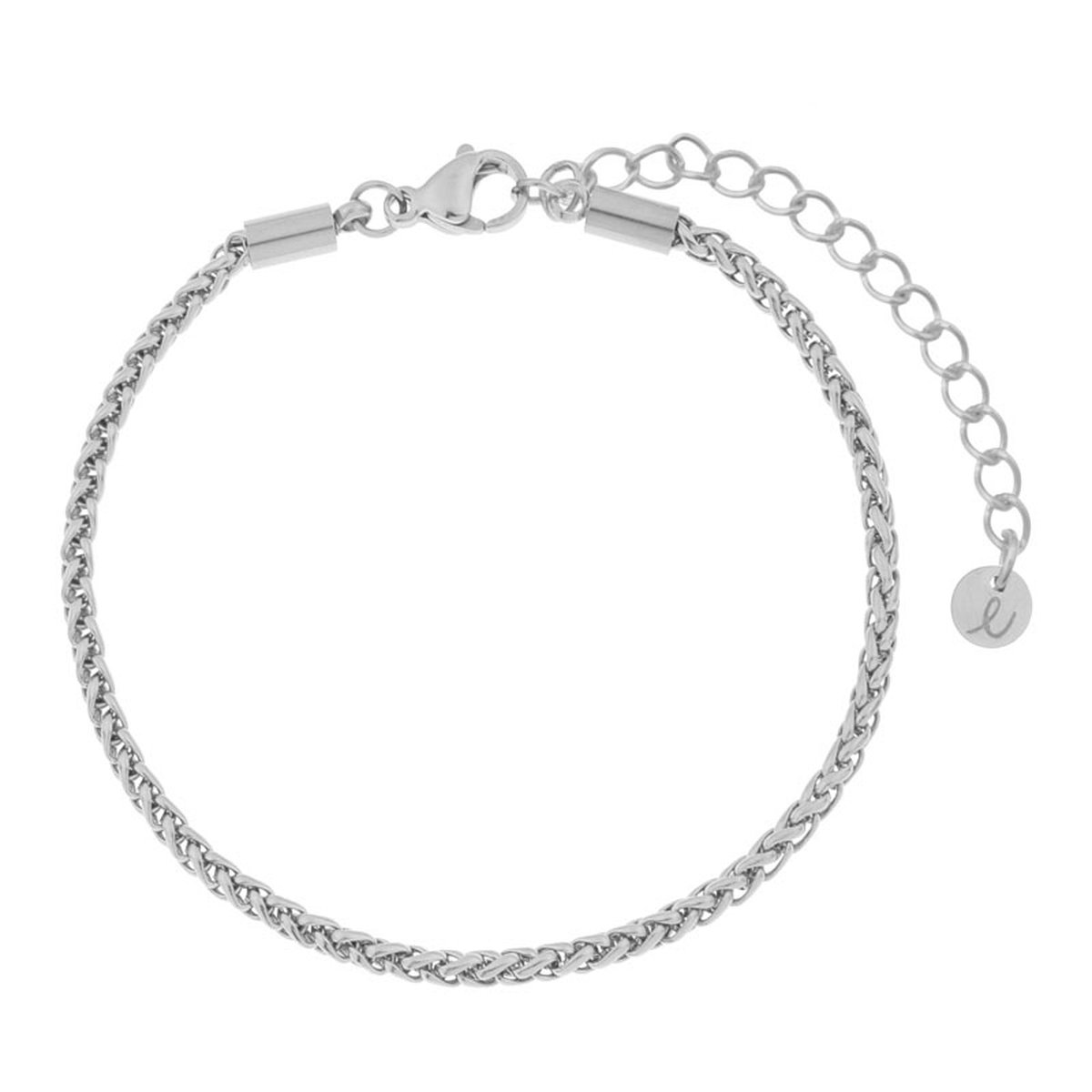 Armband basic rond - Volwassenen - Zilver - Stainless steel (verkleurt niet) - Verlengkettinkje