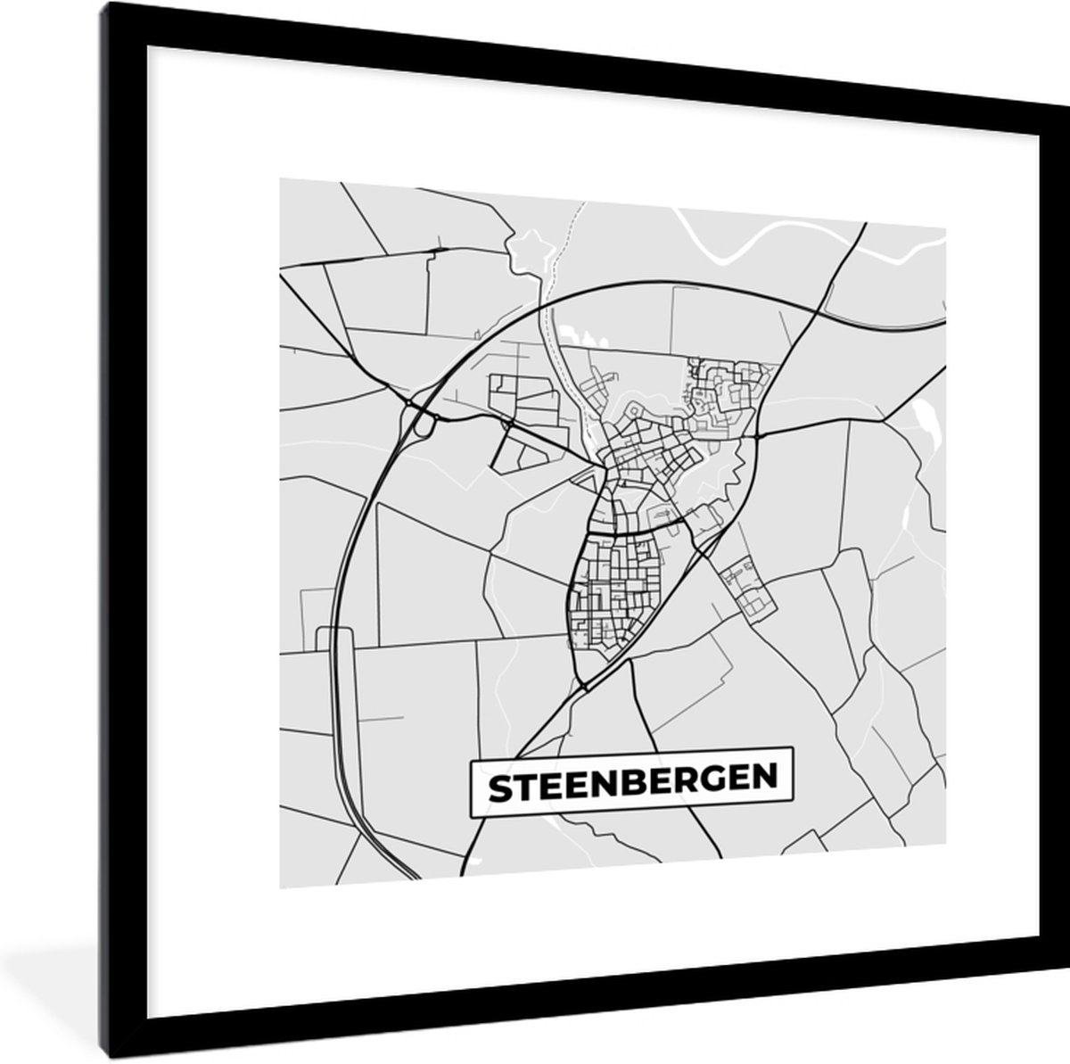 Fotolijst Incl Poster Plattegrond Steenbergen Kaart Stadskaart X Cm Bol Com