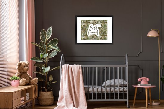 Cadre photo avec poster - Best ami - Amitié - Citations - Proverbes - 80x60 cm - Cadre poster