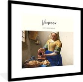 Fotolijst incl. Poster - Melkmeisje - Johannes Vermeer - Kunst - 40x40 cm - Posterlijst