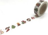 masking tape Kerst - decoratie washi papier tape 15 mm x 10 m