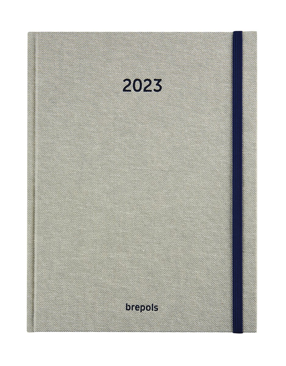 Brepols Agenda 2023 - BARISTA Latte - Weekly Notebook - weekoverzicht + notitie pagina - 16,9 x 22 cm - Blauw