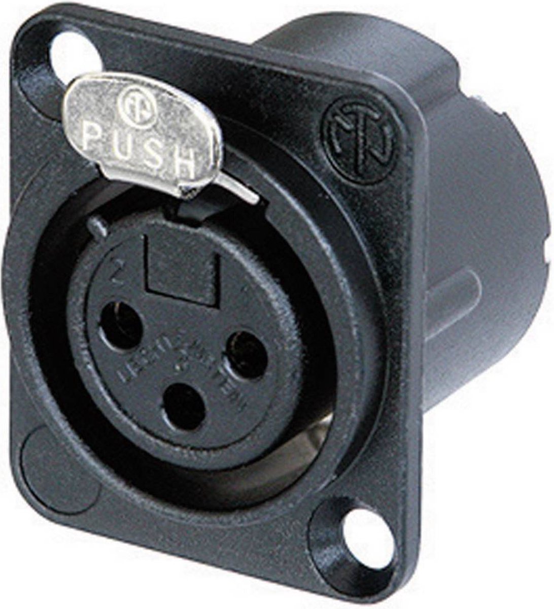 Neutrik NC3FD-LX-B XLR-connector Flensbus, contacten recht Aantal polen: 3 Zwart 1 stuk(s)