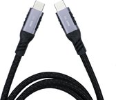 NÖRDIC USBC-N1261 Câble USBC vers USBC - USB3.2 Gen 1 - Données 5Gbps - Power 60W - Fil Nylon - 50cm - Gris Sidéral