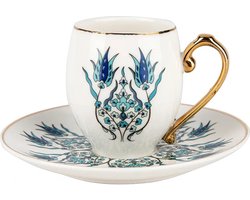 Karaca - İznik Espresso Coffee Cups Set of 2 , Coffee Lover - Housewarming cadeaus