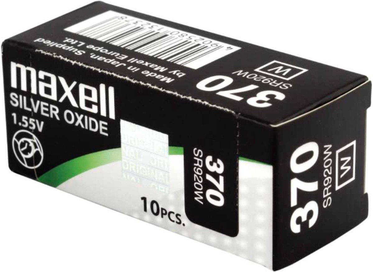 MAXELL 370 - SR920W - Zilveroxide Knoopcel - horlogebatterij - 10 (tien) stuks
