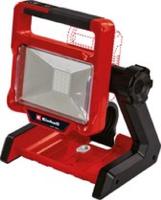 Einhell 4514145 Accu Lamp TE-CL 18/2500 Li AC Solo Power X-Change (lithium- ion, 18 V, 2500 lumen lichtstroom dankzij 7 LEd's, 6500 K kleurtemparatuur, schroefdraad, zonder accu en oplader), zwart, rood