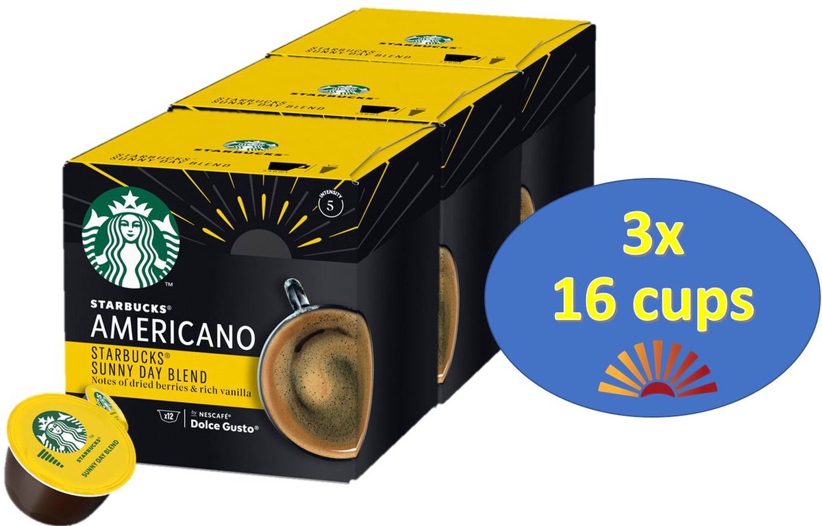 Starbucks Sunny Day Blend American voor Dolce Gusto - 3 x12cups