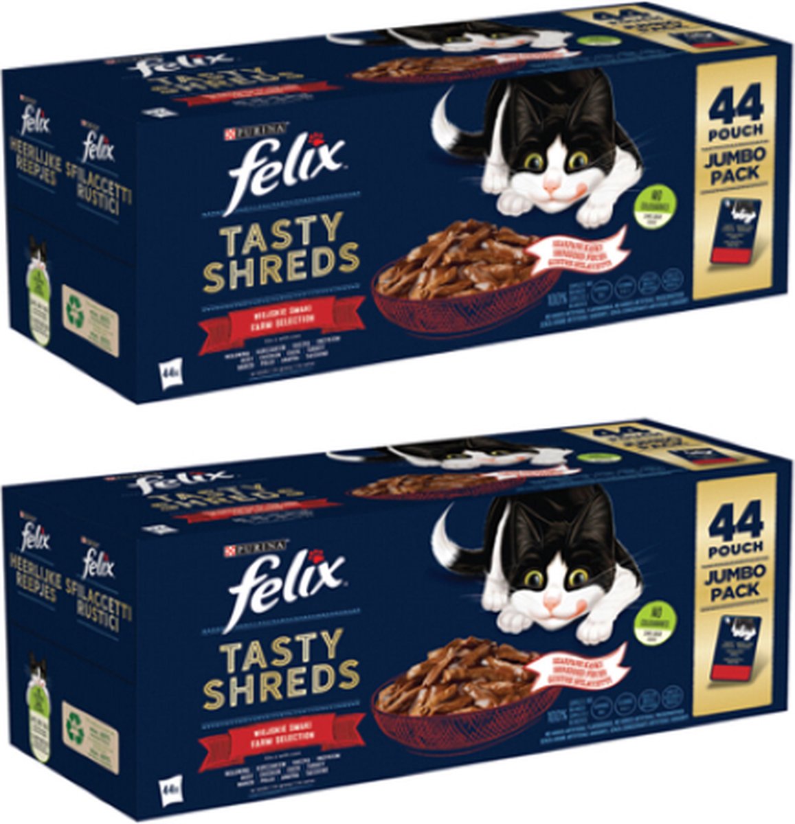 Felix Felix - Heerlijke Reepjes Farm Selectie Multipack - Kattenvoer - 44x85g