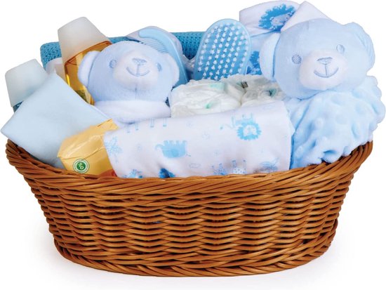 Panier cadeau pour bébé garçon - avec des vêtements pour bébé, des  fournitures pour