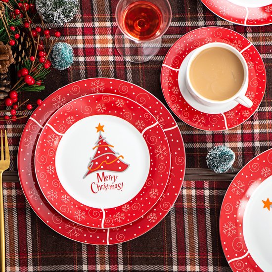 18-delig 6-persoons kerstservies crème-wit | Action Web BE 18-delig 6-persoons kerstservies crème-wit | Action Web BE