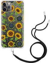 iPhone 11 Pro Hoesje met Koord Sunflowers - Designed by Cazy