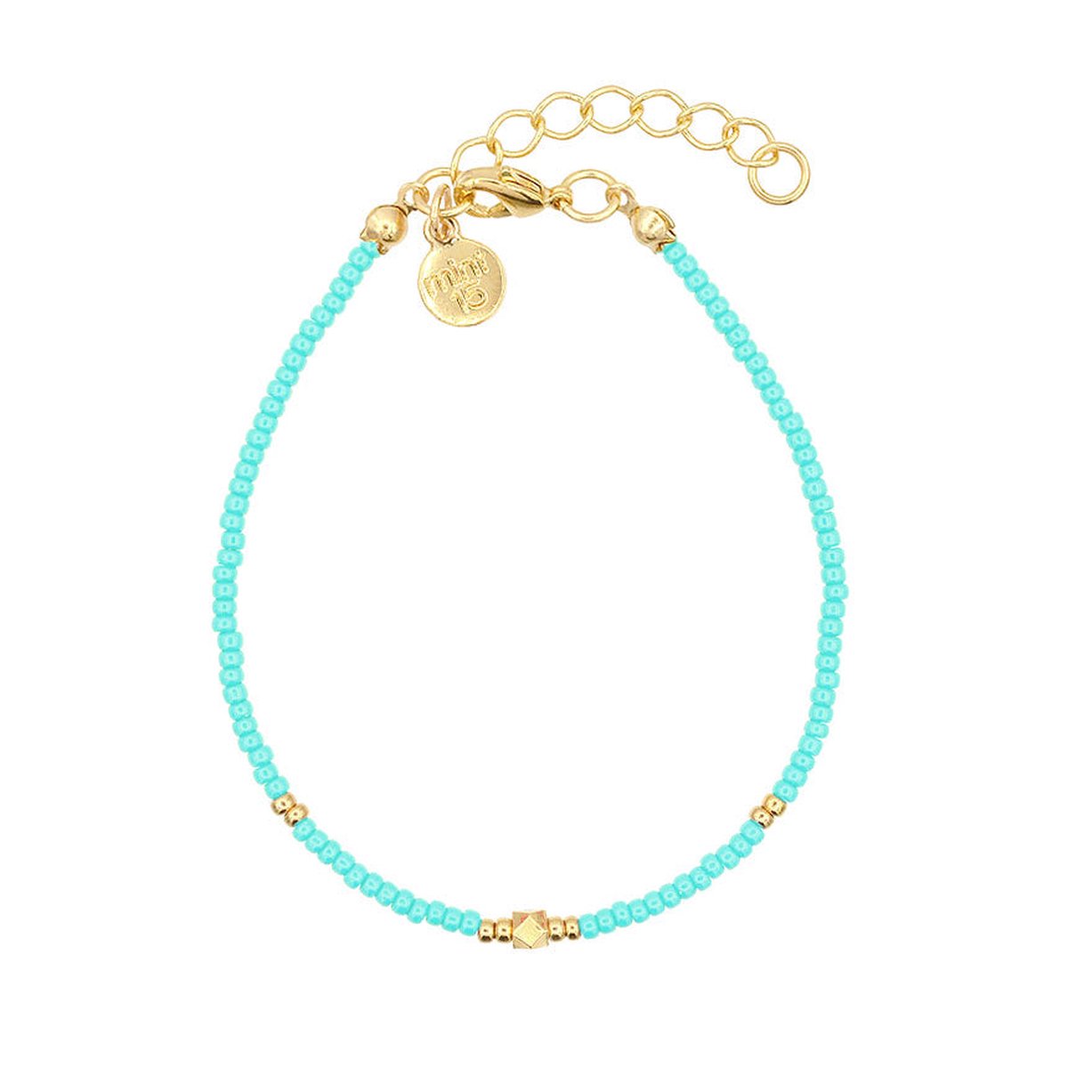 Mint15 Armband 'Elegance' - Tropical Turquoise - Goud