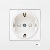 Panasonic Viko-Stopcontact Inbouw- Wit (Met Kinder Beveiliging)-Randaarde-Inclusief afdekraam-Wcd