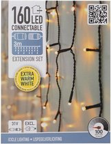 Oneiro’s luxe Koppelbare IJspegelverlichting - 160 LED - 3m - extra warm wit - kerst – koppelbare verlchting- feestdagen - winter - verlichting - binnen - buiten – sfeer