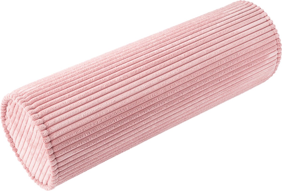 wigiwama rolkussen - ribstof - zachtroze - 55 cm - ø 18 cm | Set van 2set van 2