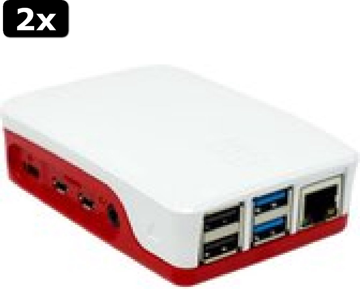 2x Offici√´le Raspberry Pi 4 behuizing - Roze-Wit