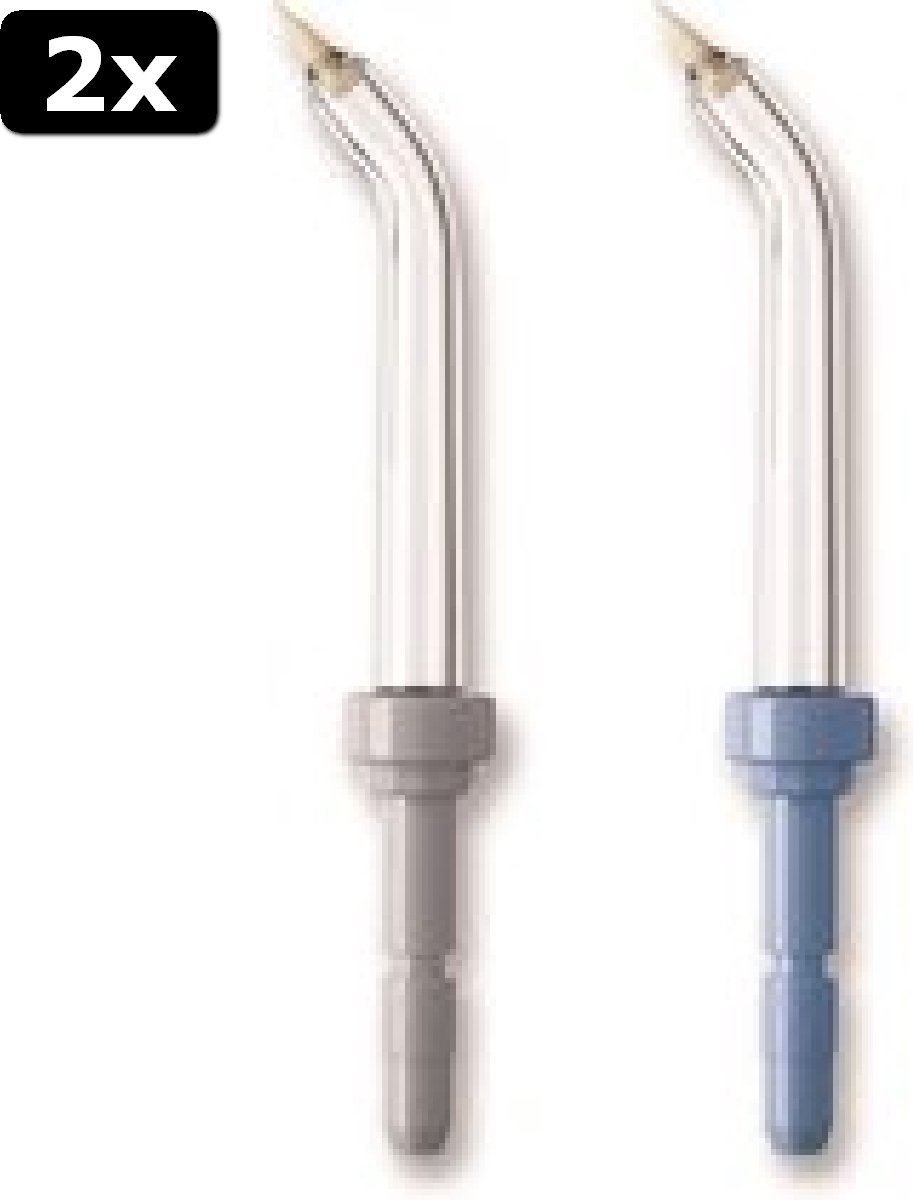 2x Waterpik PP-100 Pik-Pocket Tips - Opzetstukken Voor Waterflossers - 2 Stuks - Zilver