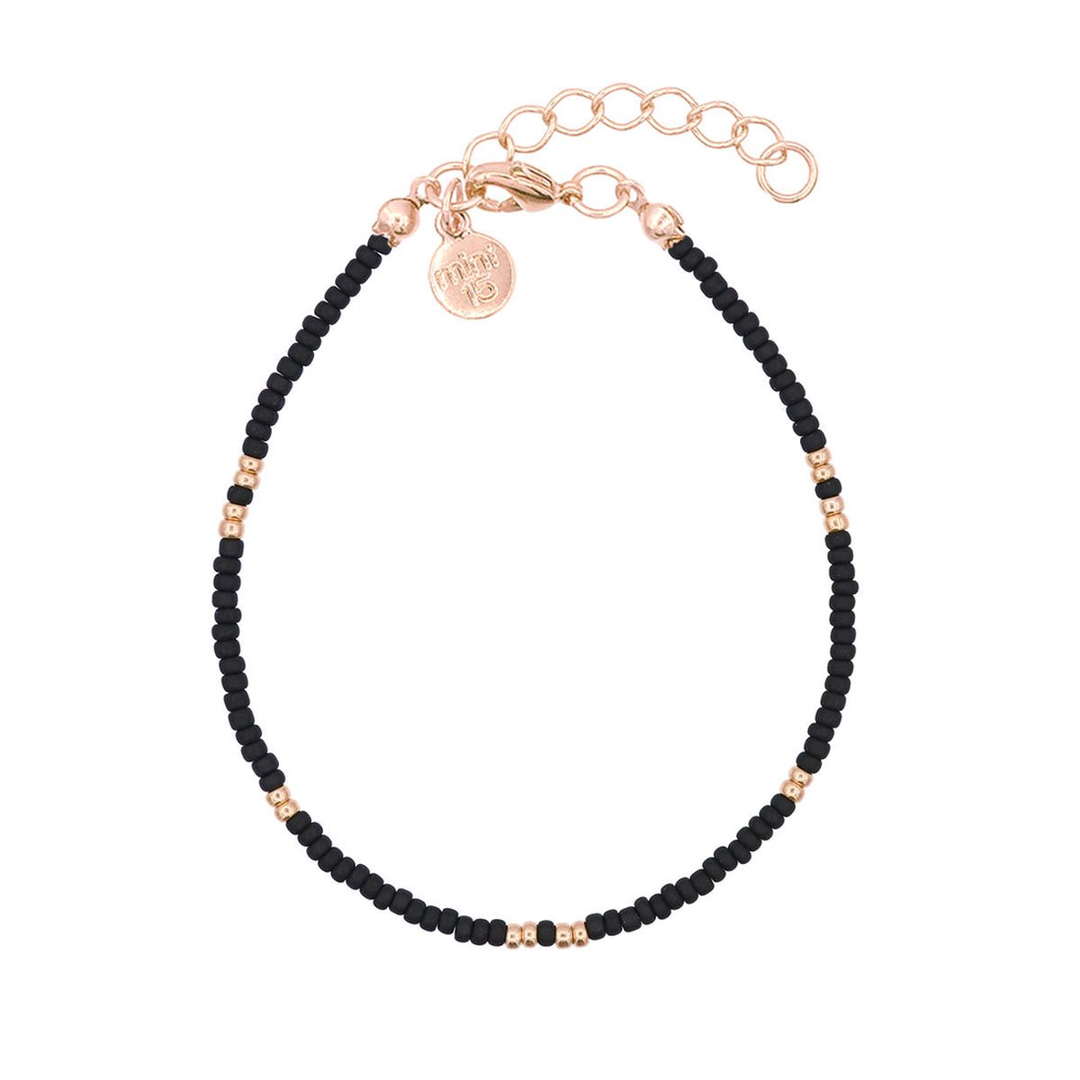 Mint15 Armband 'Little Beads Bracelet' - Zwart - Roségoud