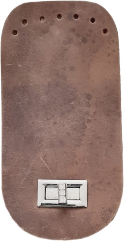 Tassen flap met sluiting - Antique bruin - 18x9cm - DIY tas - zelfgemaakte tas