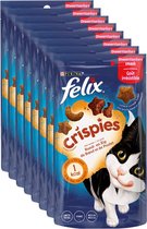 8x Felix Crispies - Boeuf & Kip - Snack pour Chat - 45g