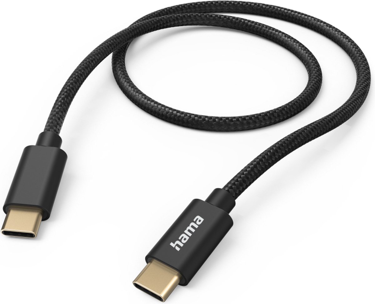 Hama Fabric USB-kabel 1,5 m USB 2.0 USB C Zwart