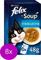 8x Felix - Vis Selectie - Kattensoep - 6x48g