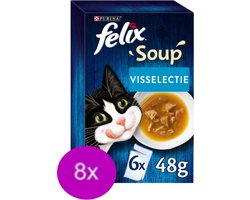 8x Felix - Vis Selectie - Kattensoep - 6x48g
