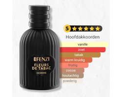 Oriëntaals, Kruidige merkgeur voor heren - JFenzi - Eau de Parfum - Fleurs De Tabac Noir 80% - 100ml ✮✮✮✮✮ - Cadeau Tip !