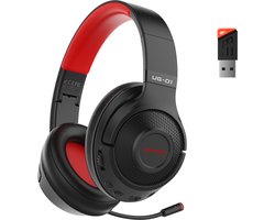 Woegel UG-01 draadloze gaming headset – over ear – in en uitplugbare micro – compatibel met elk apparaat – PS4,PS5 – zwart-rood