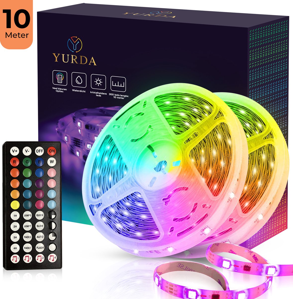 YURDA Led strip 10 meter RGB Led strips Inclusief