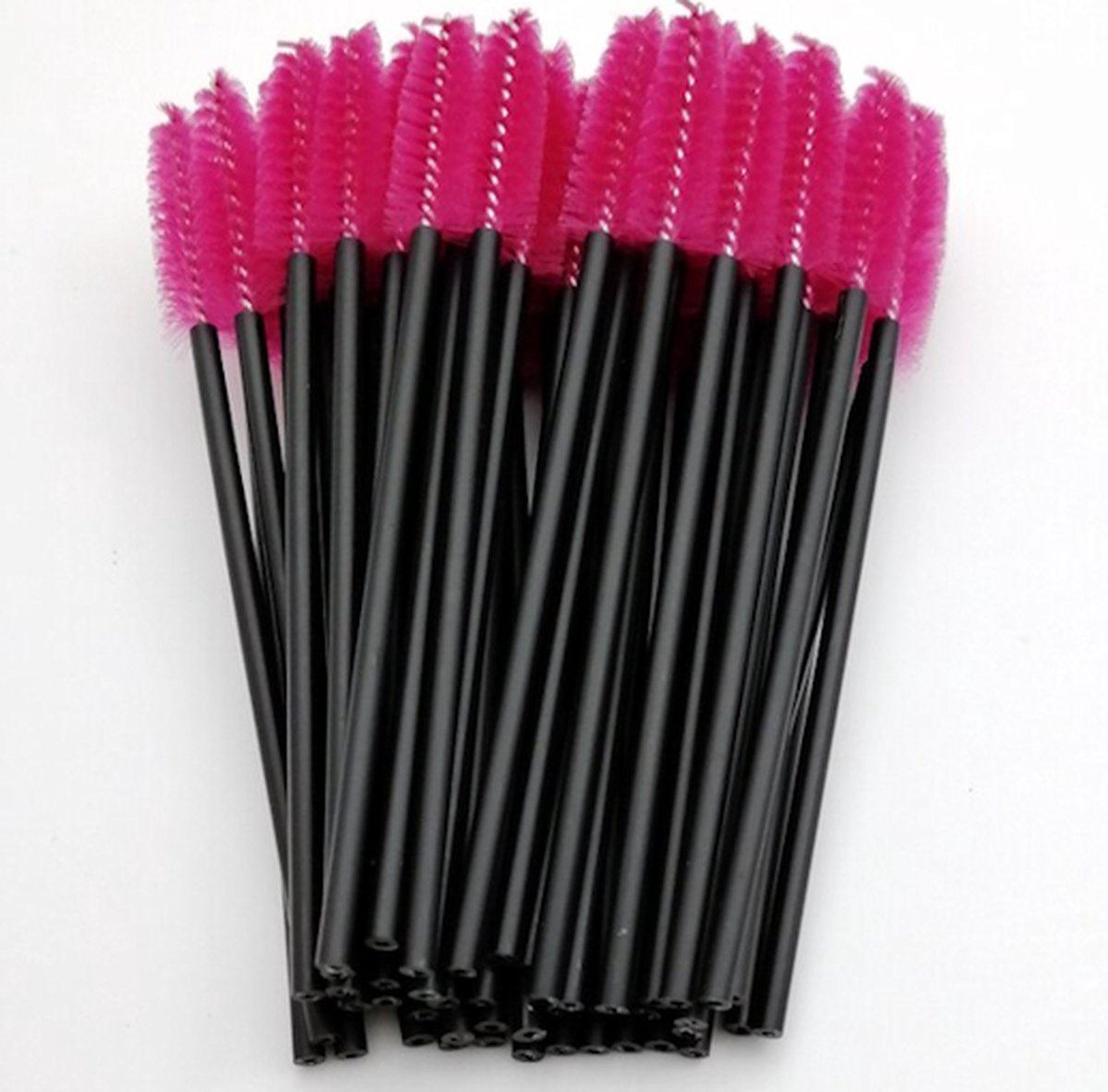 Wegwerp Wimper en Wenkbrauw Borsteltje - Make up borstel - Wenkbrauw borstel - 100stuks - Fuchsia Roze