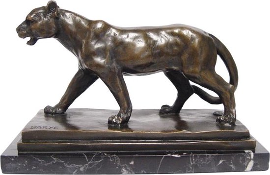 Bronzen beeld - Leeuwin - sculptuur - 15 cm hoog