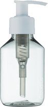 Lege plastic fles 100 ml PET transparant - met witte pomp - set van 10 stuks - navulbaar - leeg