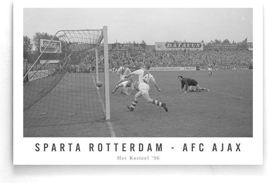 Walljar - Sparta Rotterdam - AFC Ajax '56 - Affiche Zwart et blanc