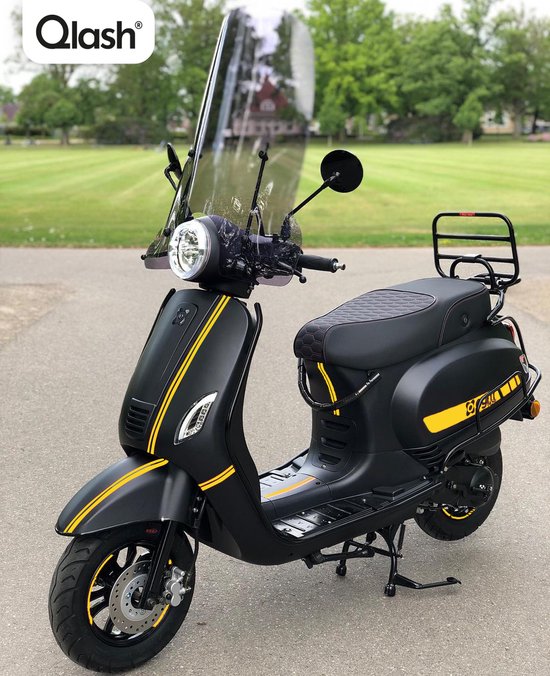 Qlash scooter stickerset Geel - met striping en velgstickers - scooter ...