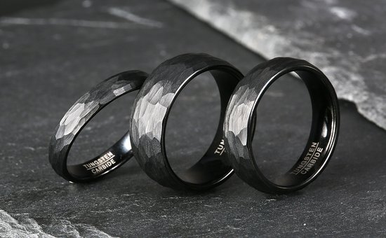 Ring homme noire - Black Bagues de Mauro Vinci - avec coffret cadeau -  taille 5 | bol.com