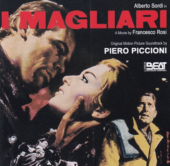 Filmcover van 'I Magliari' met Alberto Sordi, tekst 'IMAGLIARI' en muziek van Piero Piccioni.