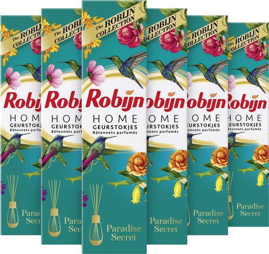 Robijn Home Paradise Secret Geurstokjes - 6 x 45 ml - Voordeelverpakking - Robijn