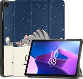 Case2go - Tablet hoes geschikt voor Lenovo Tab M10 (3e generatie) (TB328FU, TB328XU) - 10.1 inch - Tri-Fold Book Case met Auto/Wake functie - Good night