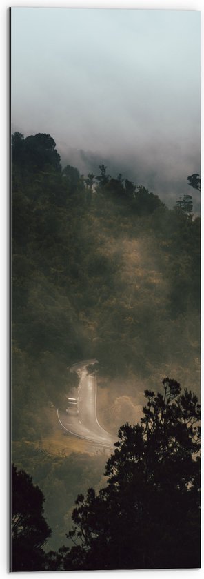 WallClassics - Dibond - Route entre les Montagnes - 30x90 cm Photo sur aluminium (Décoration murale en métal)