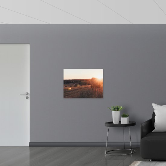 WallClassics - Panneau en mousse PVC - Balles de foin dans le champ - Photo 80 x 60 cm sur panneau en mousse PVC