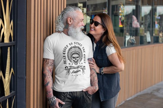 Rick & Rich Dead Chief is Still the Chief - T-shirt 3XL - Native Spirit Skull 1634 tshirt - t shirt heren met print -Still the Chief tshirt - t shirt heren ronde hals -Native Spirit shirt