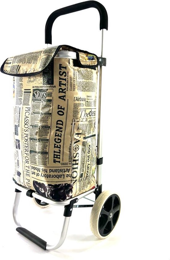 AATravel Boodschappentrolley Deluxe – Met Wielen – Aluminium – Opvouwbaar – Afneembare Boodschappentas – Boodschappenwagen – 42 Liter