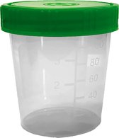 Urine potjes met deksel - 30 stuks - 100ml - lege potjes groene schroefdeksel -